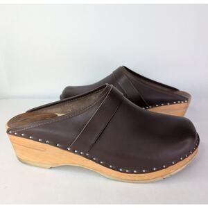 Troentorps Swedish Brown Leather Clogs Mens 45 / US 11.5 Slip On Mule Shoes
